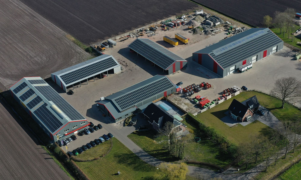 Solar panels on company roofs in Meeden